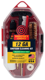 Shooter's Choice 12GA Shotgun Cleaning Kit includes a convenient storage case